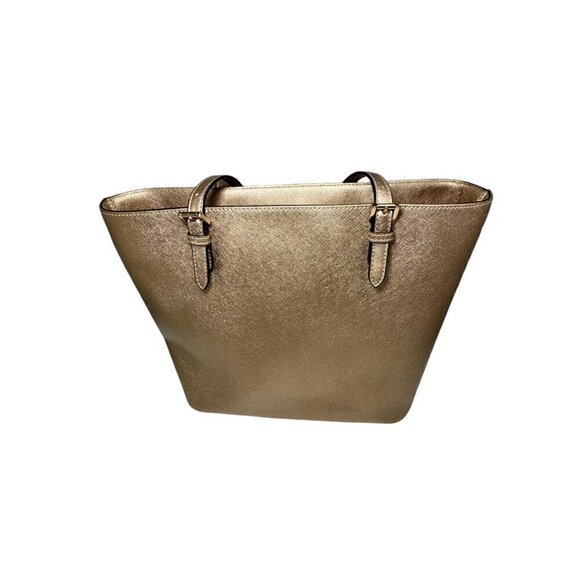 Michael Kors Gold Jet Set Front Pocket Tote Large  Never Used - Picture 4 of 12